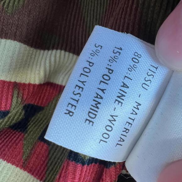 Vintage Chevignon Kids 4 Navajo Handmade Wool Blend Jacket Coat Hood Red France - Picture 11 of 15